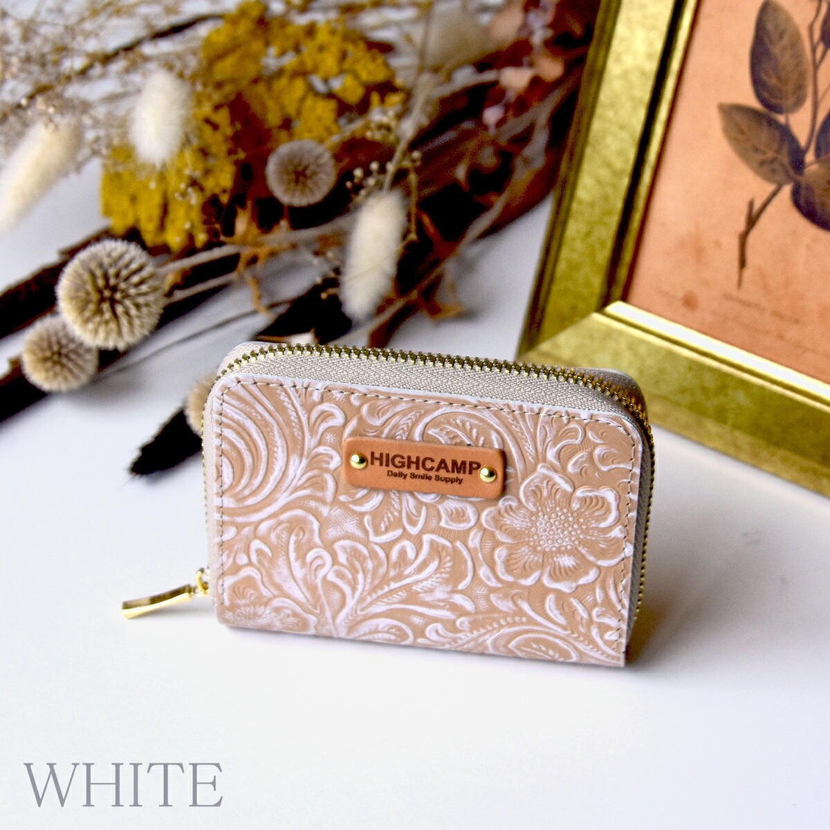 HIGHCAMPブランド オリジナル「コンパクトウォレット　カービングレザー」