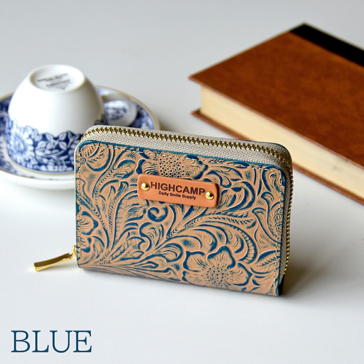 HIGHCAMPブランド オリジナル「コンパクトウォレット　カービングレザー」