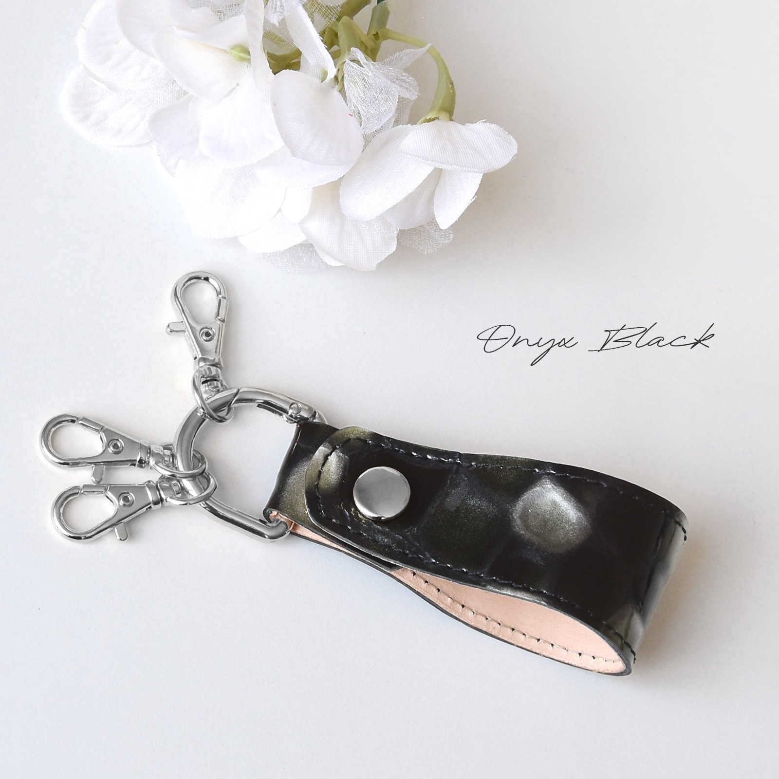 HIGHCAMPオリジナル レザーキーリング ステンドグラスレザー