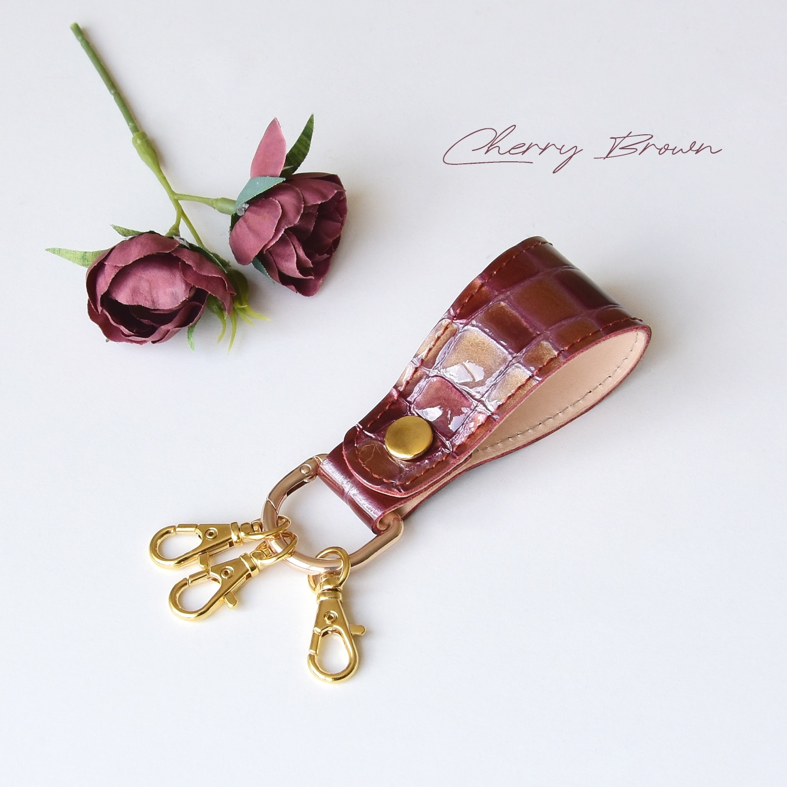 HIGHCAMPオリジナル レザーキーリング ステンドグラスレザー