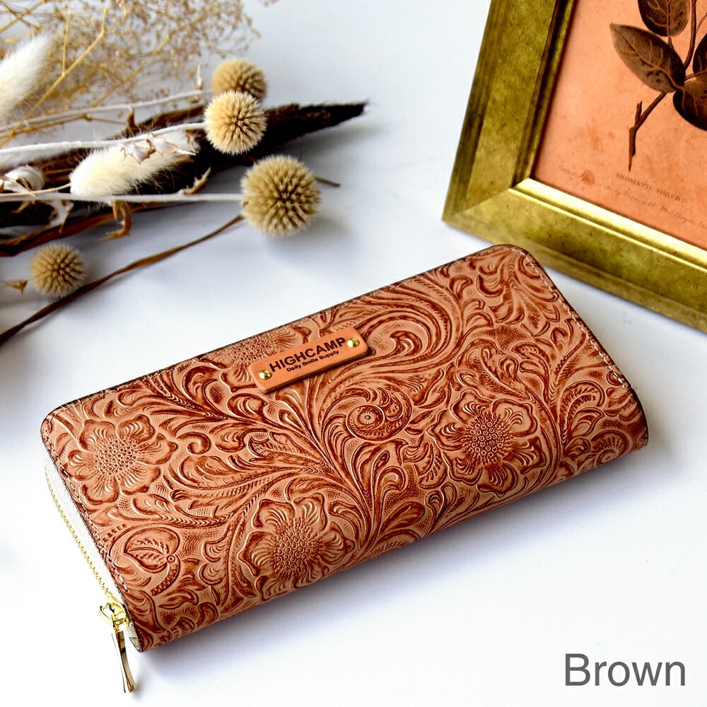HIGHCAMPブランド オリジナル「コンパクトウォレット　カービングレザー」