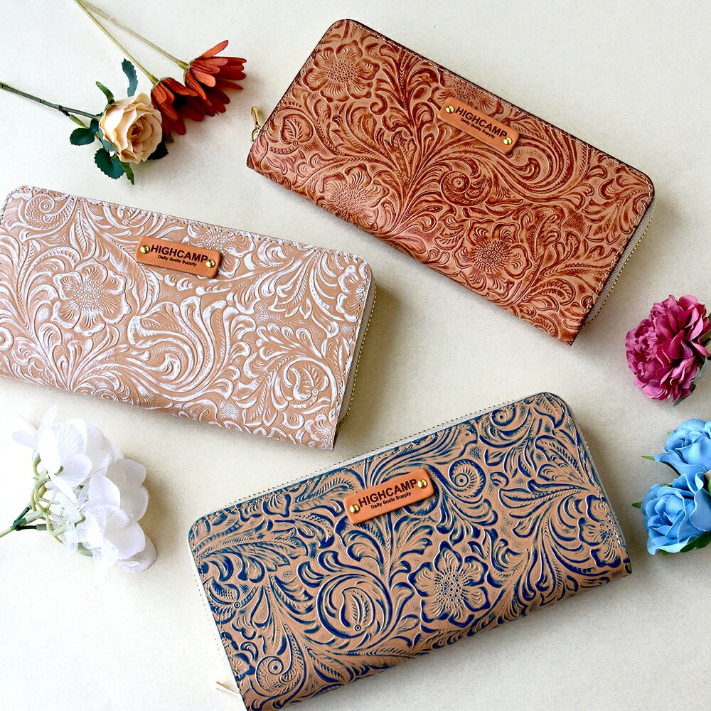 HIGHCAMPブランド オリジナル「コンパクトウォレット　カービングレザー」