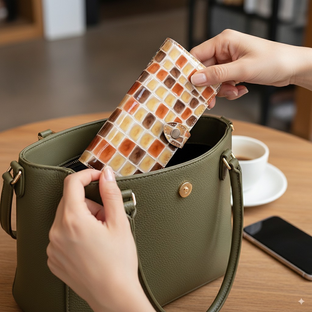 スマホケース 多機種対応　手帳型スマホケース「ステンドグラスレザー・カメラ穴」