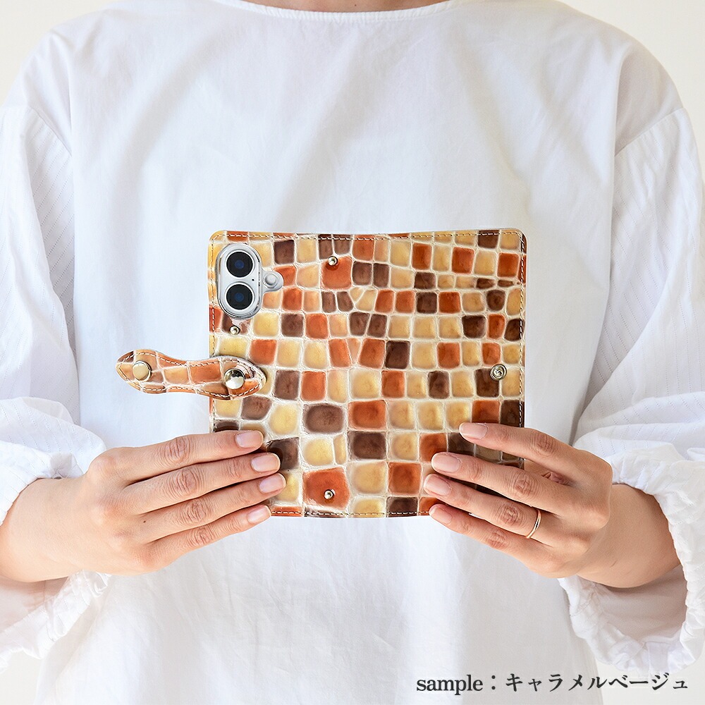 スマホケース 多機種対応　手帳型スマホケース「ステンドグラスレザー・カメラ穴」