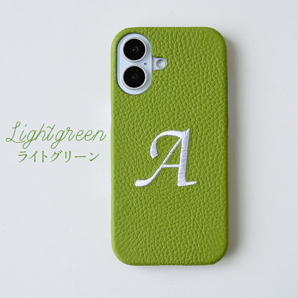 多機種対応 イニシャル刺繍「刺繍ラッピ・ 本革スマホケース」