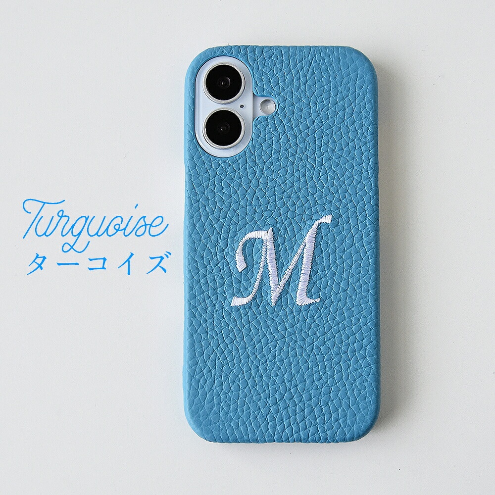 多機種対応 イニシャル刺繍「刺繍ラッピ・ 本革スマホケース」