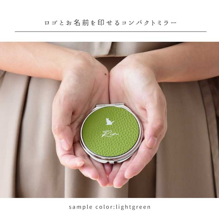 Calla Bellaオリジナル本革製 拡大鏡付きコンパクトミラー