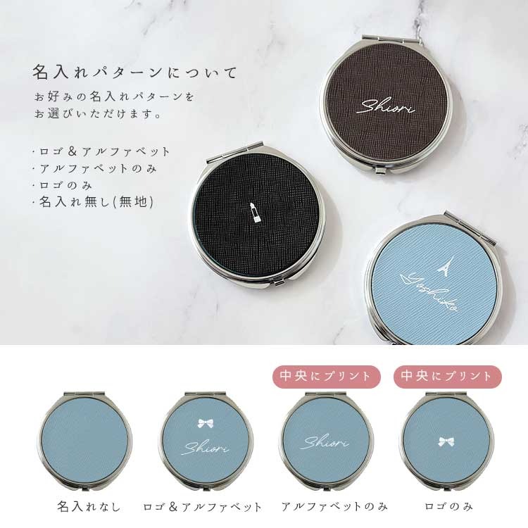 Calla Bellaオリジナル本革製 拡大鏡付きコンパクトミラー