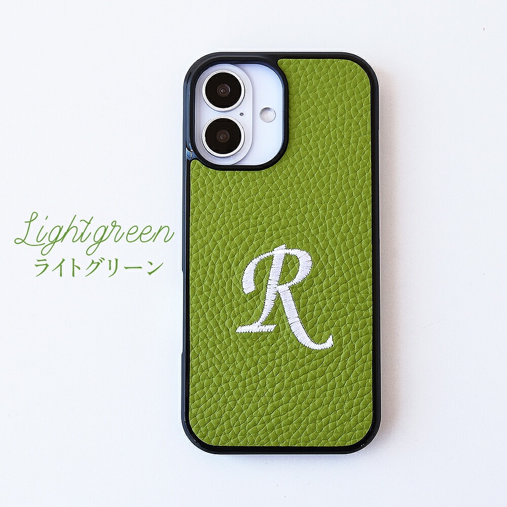 刺繍×本革製スマホケース「グリップタッチ・シュリンクレザー」