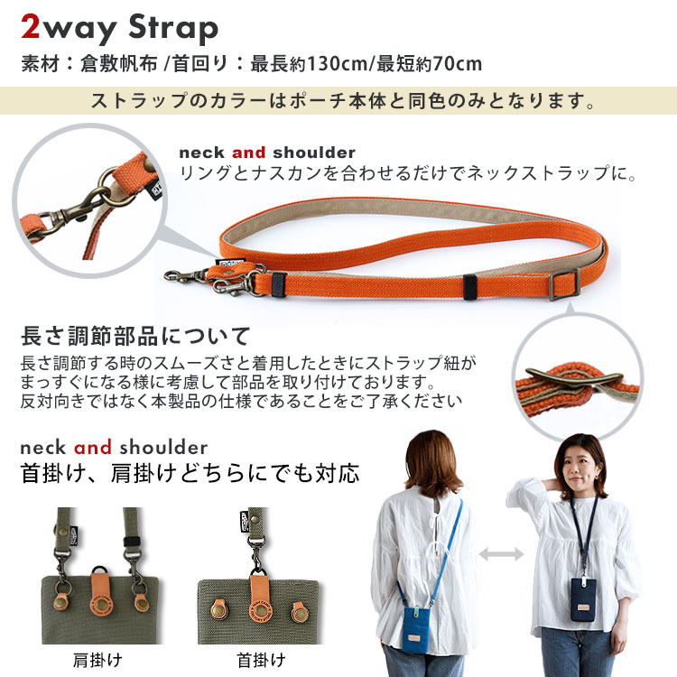 HIGHCAMPブランド オリジナル「倉敷帆布 革タグ スマホポーチ」