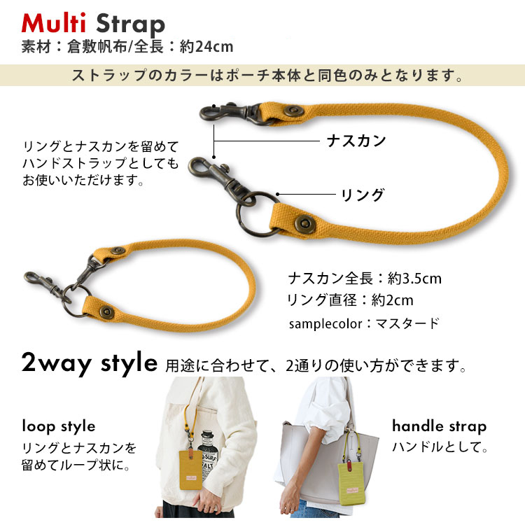 HIGHCAMPブランド オリジナル「倉敷帆布 革タグ スマホポーチ」