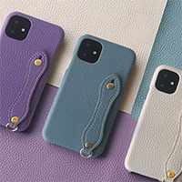 本革 レザー スマホカバー 背面カバー ベルト付き スマホショルダー スマホグリップ カラベラ CallaBella ハイキャンプ HIGHCAMP シュリンク シュリンクレザー