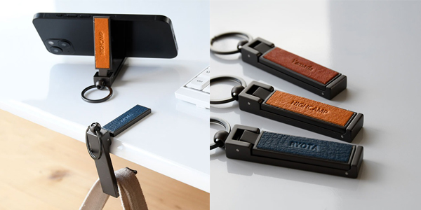 本革 レザー バッグハンガー スマホスタンド エイジング 経年変化 ハイキャンプ HIGHCAMP ヴォーノ オイルレザー 栃木レザー